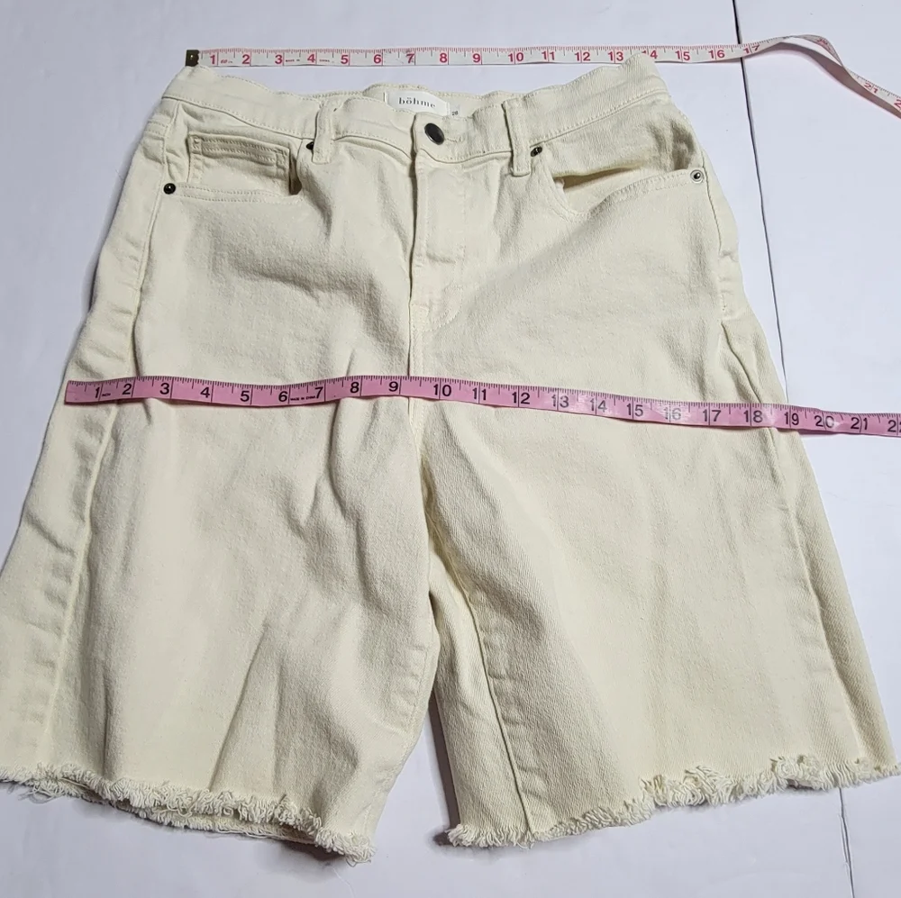 Böhme Cream Denim Cutoff Shorts Women Size 28 Raw Hem